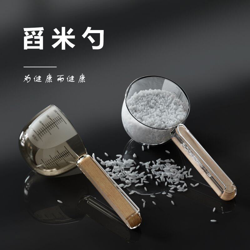 Новая японская ложка для риса, ложка для муки, бытовая универсальная ложка для риса, ложка для риса, мерная ложка для цельнозерновых весов большой емкости Изображение 1