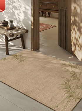 复古中式入户门地垫家用进门耐脏脚垫门口防滑高级门垫可定制地毯