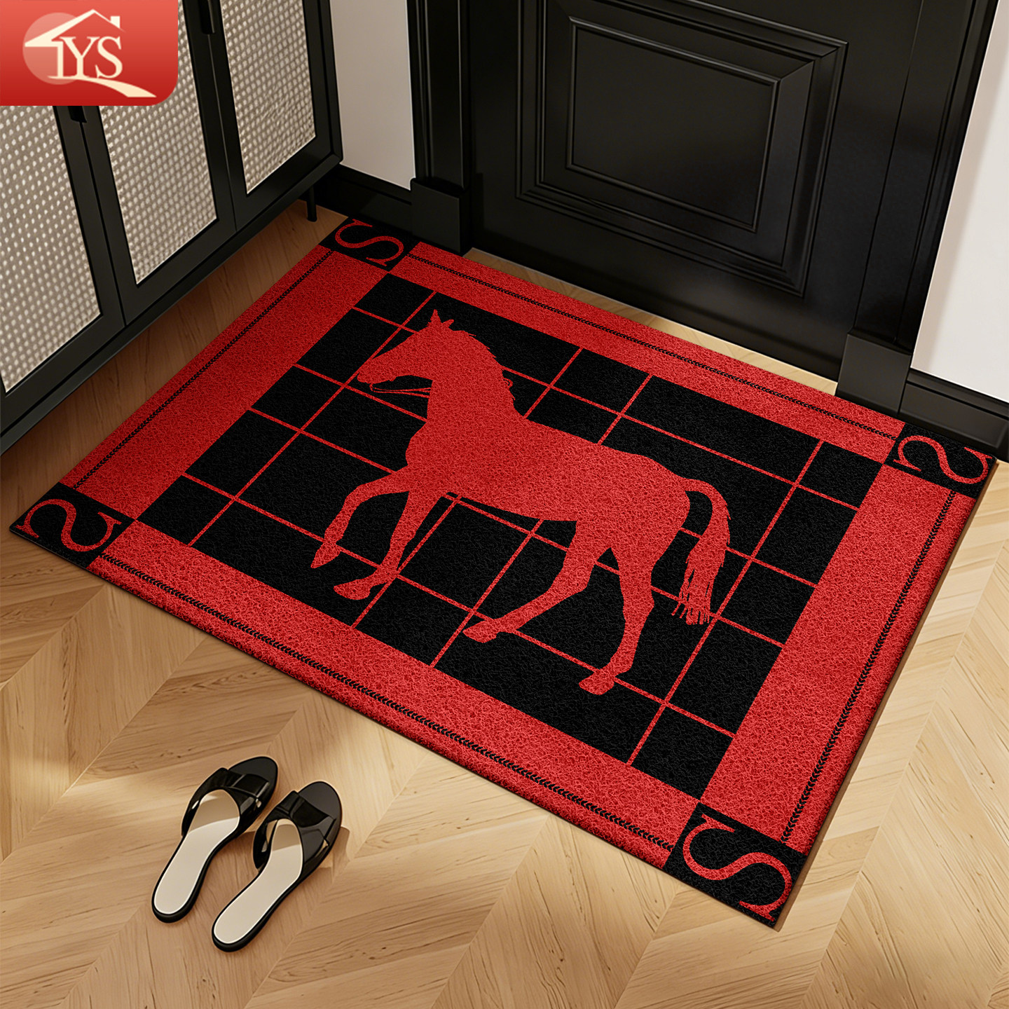 红色喜庆门垫入户门地垫门口脚垫新年进门防滑除尘地毯垫2026新款,居家布艺,入户地垫,淘宝优惠券,粉丝福利购,淘宝优惠卷