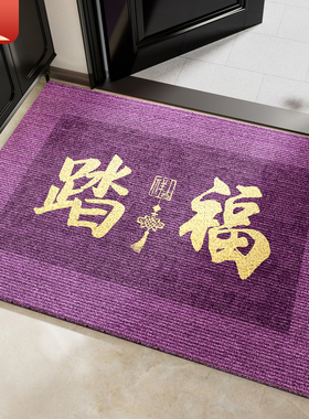 九紫离火运风水入户门地垫进门门外紫色丝圈防滑脚垫地毯紫气东来
