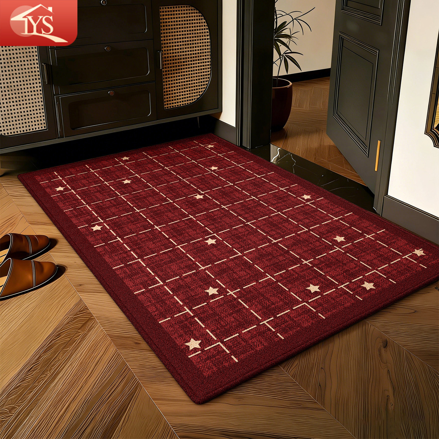 入户门地垫进门门垫门口专用红色高端脚踏垫玄关家用防滑免洗地毯,居家布艺,入户地垫,淘宝优惠券,粉丝福利购,淘宝优惠卷