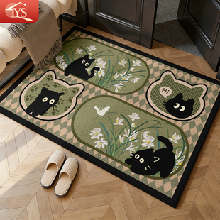 卡通猫咪入户地垫家用防滑脚垫进门地毯可爱动物图案门垫