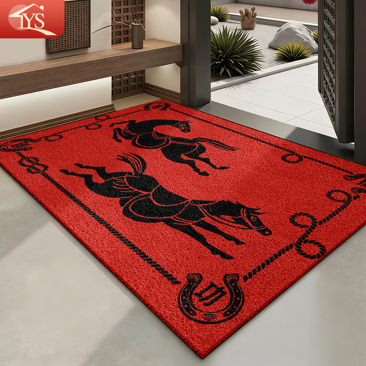 丝圈地垫入户门垫2026新款马年进门玄关脚垫红色乔迁门口防滑地毯,居家布艺,入户地垫,淘宝优惠券,粉丝福利购,淘宝优惠卷