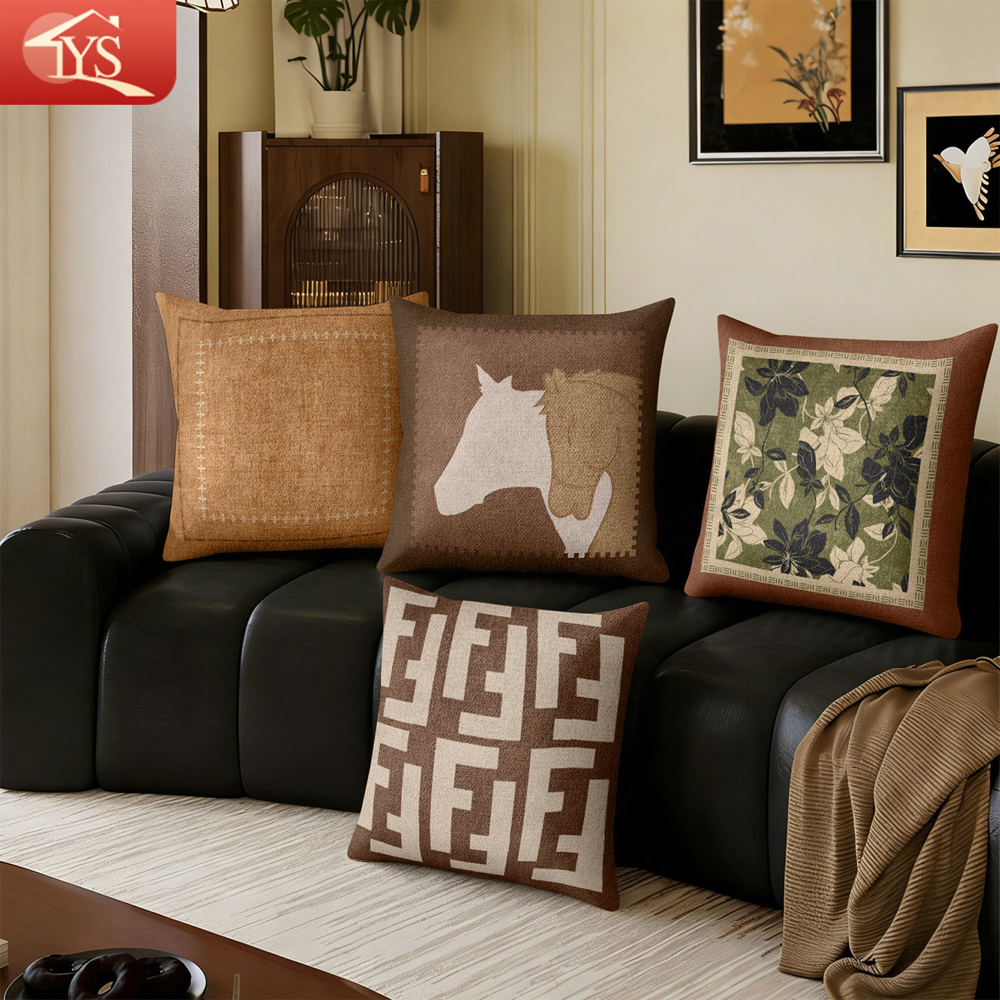 马年新年客厅抱枕套中古风卧室飘窗装饰靠枕沙发靠垫腰枕靠背含芯,居家布艺,靠垫/抱枕,淘宝优惠券,粉丝福利购,淘宝优惠卷