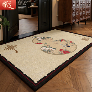 入户门地垫进门防滑脚垫新中式 国风福禄入户门厅地毯门口耐脏门垫