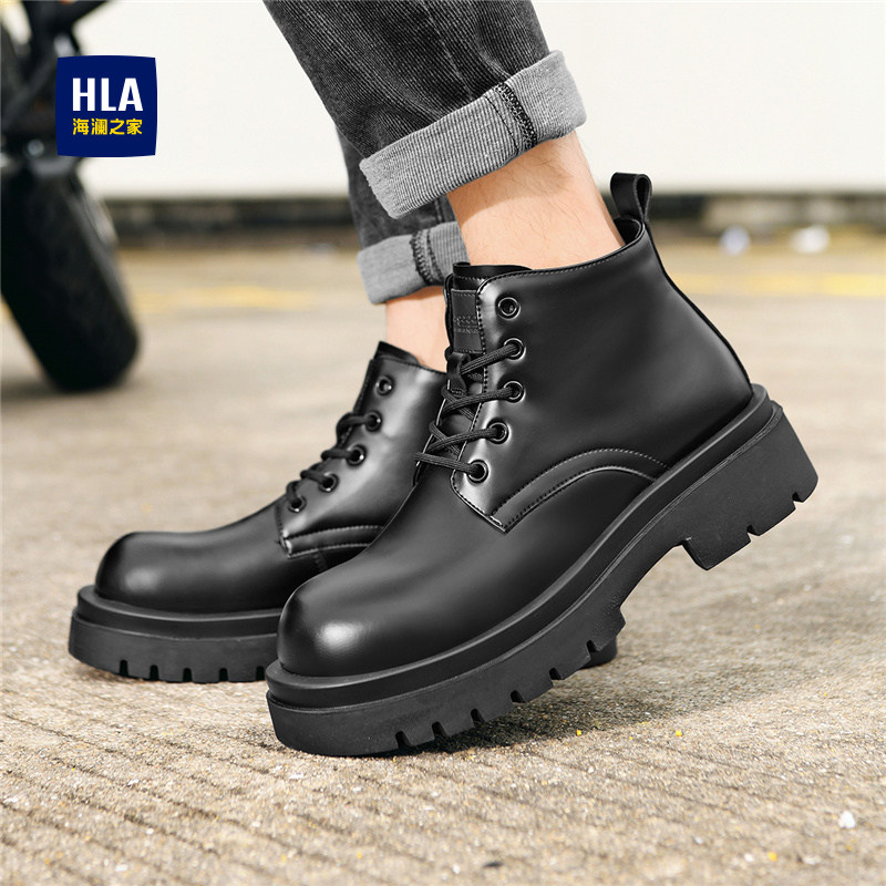 HLA/海澜之家男鞋新款春夏经典高帮休闲耐磨马丁靴男士百搭工装靴