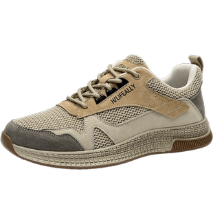 HLA/海澜之家男鞋2025新款春夏复古透气网面休闲鞋潮流时尚运动鞋