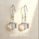 SOUL KNOT 方糖轻松度假风白水晶耳环穿搭日常清凉感925银耳钩
