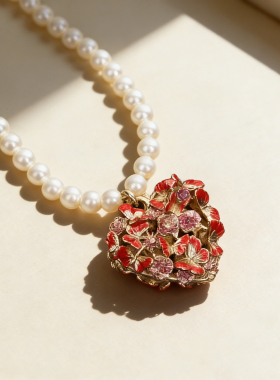 高版本红色新年节日项链耳饰