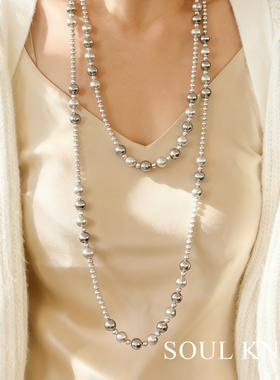 珍珠项链毛衣链澳白真多麻