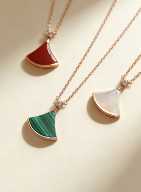 精工高定扇子小裙子项链首饰