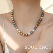 SOUL KNOT混彩彩色多巴胺风叠戴进口定制百搭精致人造珍珠项链