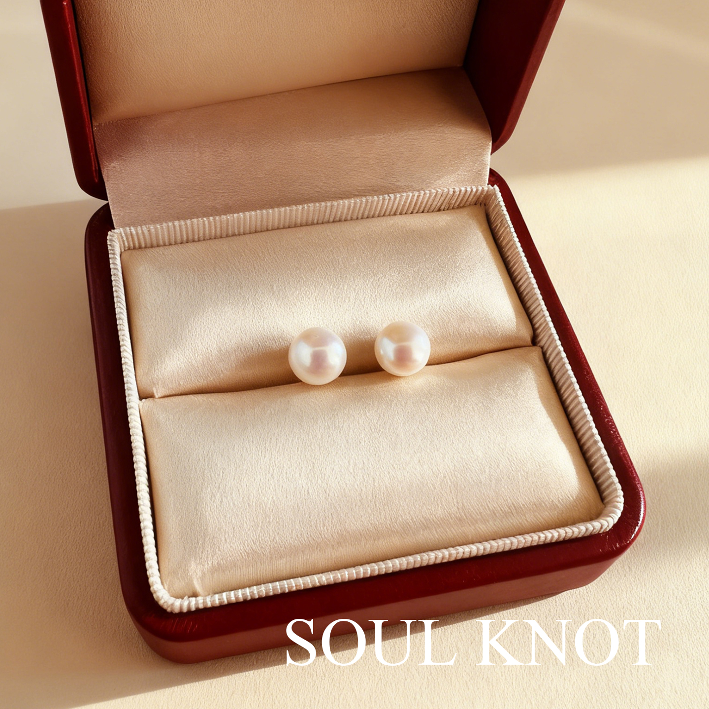SOUL KNOT 天然珍珠馒头Akoya光泽感高级5mm露丝明星同款免摘耳钉