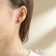 SOUL KNOT 红色新年节日葫芦S925银天然石玛瑙玉髓贝母mini耳钉