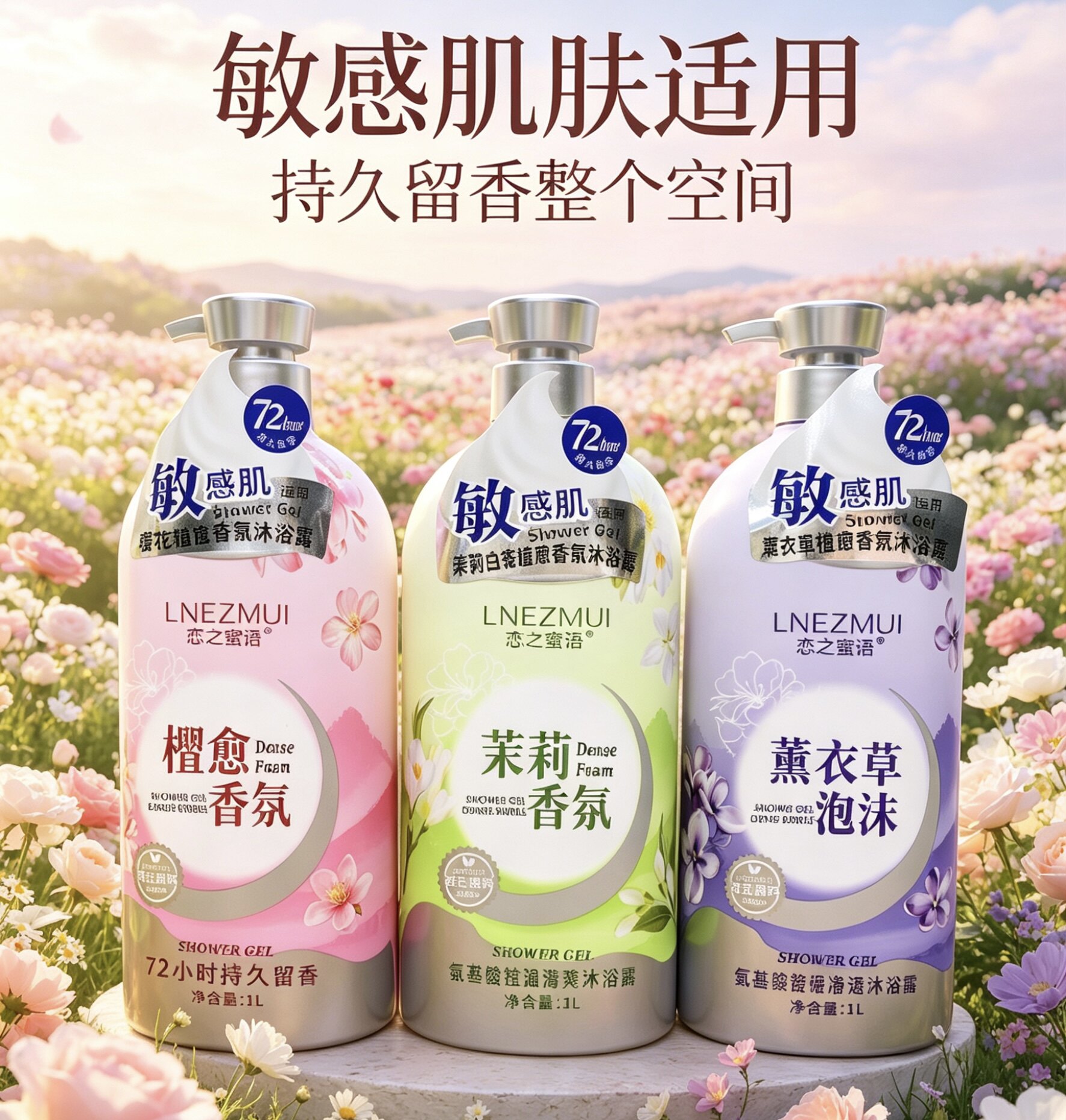 恋之蜜语沐浴露氨基酸控油清爽美肌嫩肤敏感肌可用1000ml