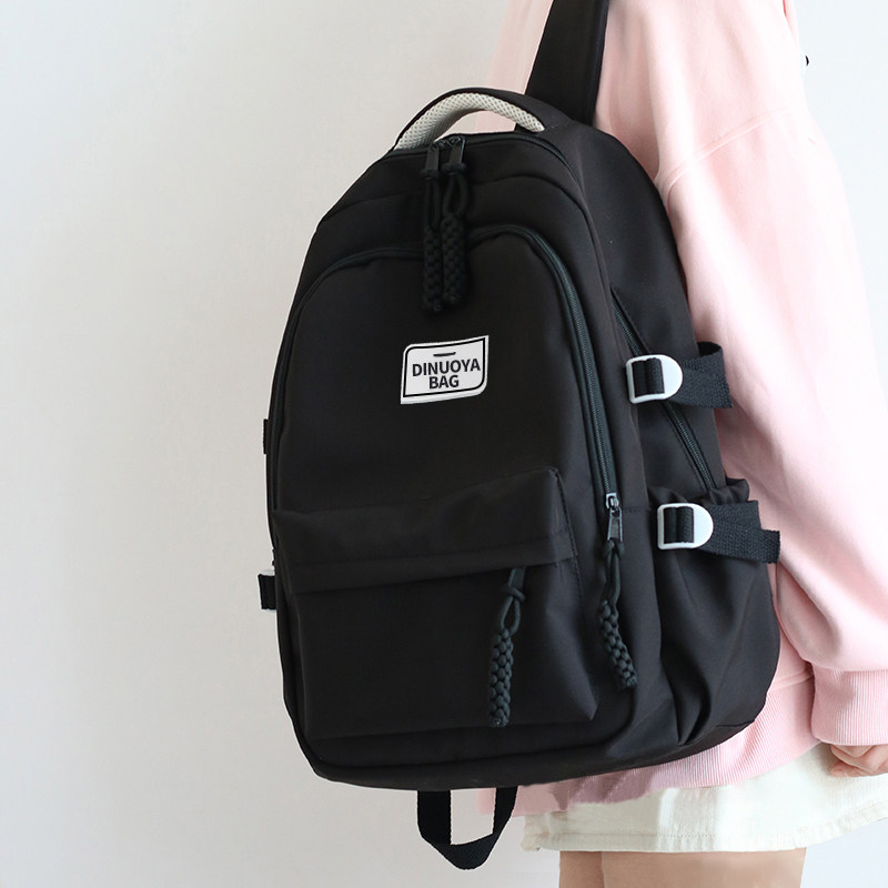 大容量初中高中生百搭韩系女生双肩包休闲简约书包女孩大学生森系