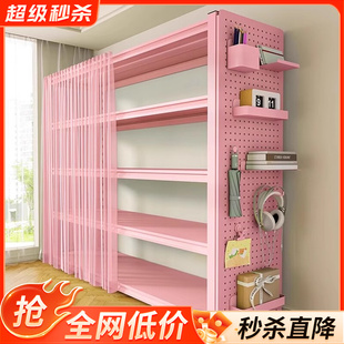 家用粉色置物架杂物间阳台多层收纳架彩色储物架地下室货架整理架