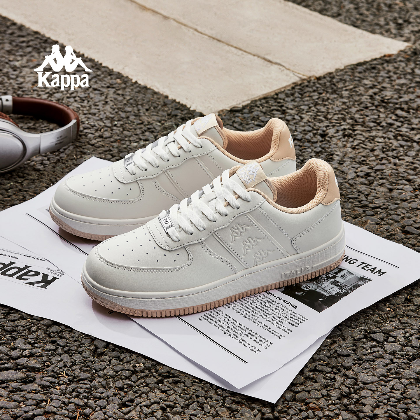 Kappa潮ins百搭厚底板鞋女款