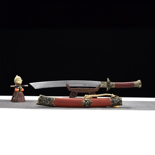 20寸龙虎宝刀花纹钢红木刀剑宝剑龙泉牛尾刀收藏冷兵器未开刃