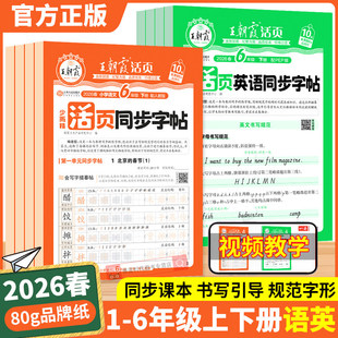 2026春王朝霞活页字帖语文同步练字帖一二三四五六年级人教版小学下册上册专用楷体字帖课本生字同步练易错字描摹贴