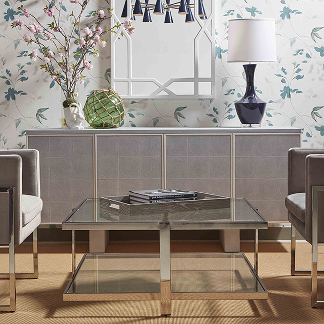 美式现代轻奢不锈钢方形茶几/美式家具//别墅/样板房软装设计茶几