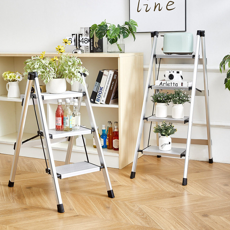 不锈钢铝合金梯子三步梯子家用梯子折叠梯小梯子登高人B&r