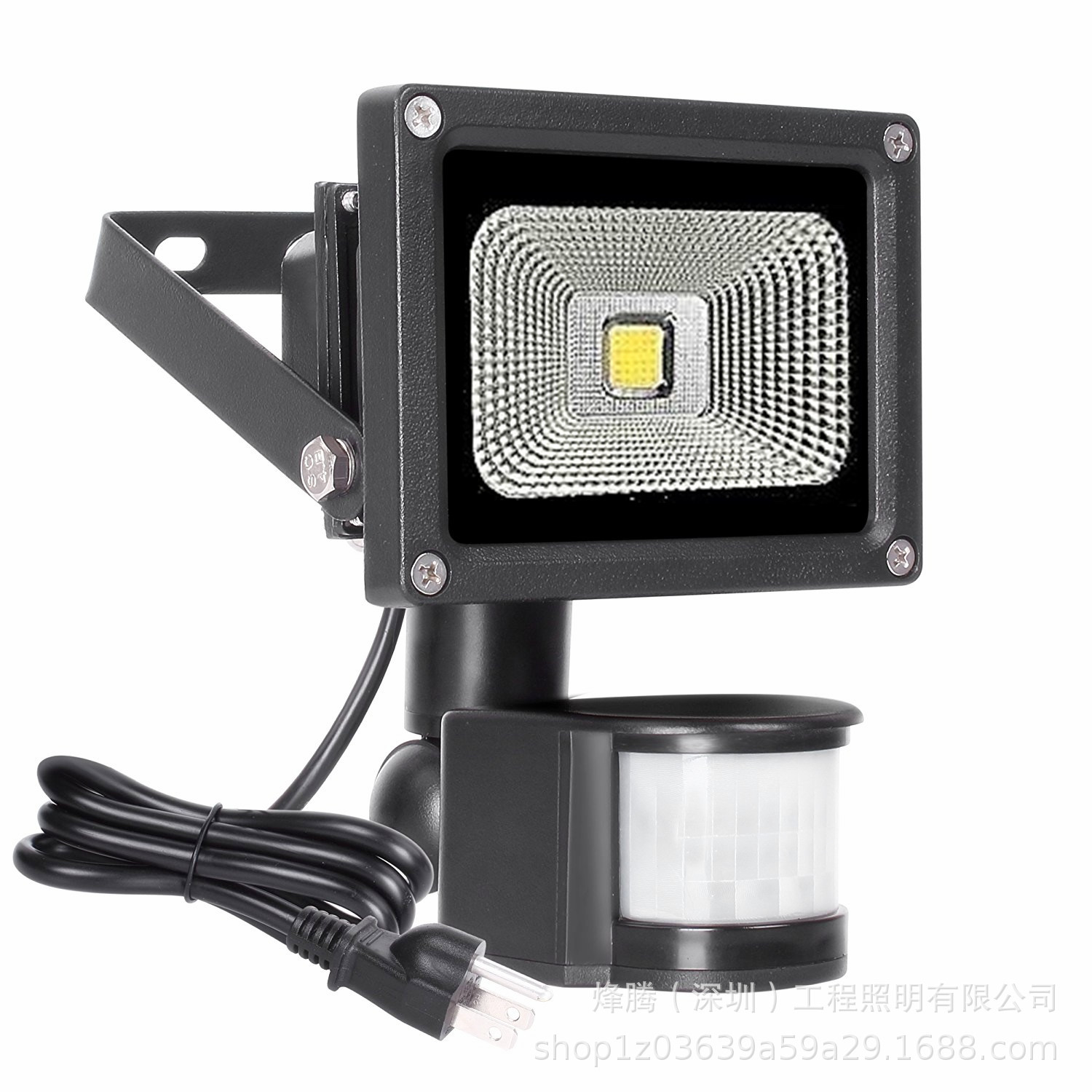 led感应投光灯人体感应投光灯防水户外灯泛光灯10W 20wled投光灯