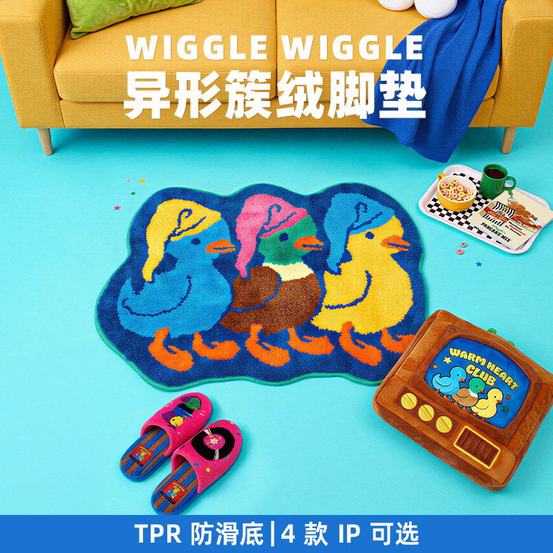 wigglewiggle进门地垫地毯新款卡通创意异形脚垫防滑垫门口儿童房