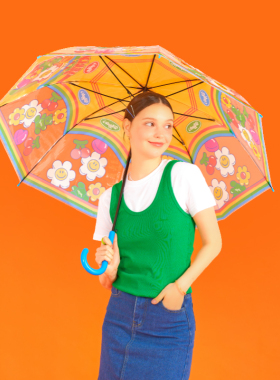 wiggle wiggle透明雨伞长柄小清新加厚学生自动折叠手动塑料防风