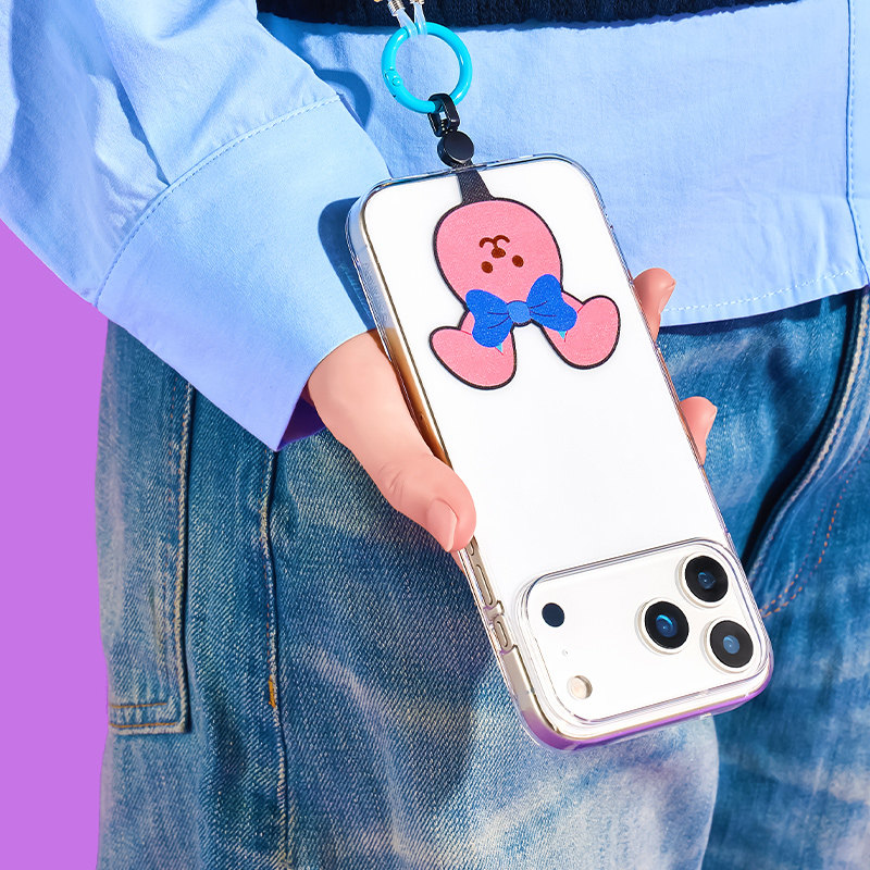 wigglewiggle原创旋转手机挂绳夹片超薄卡通动物背贴固定