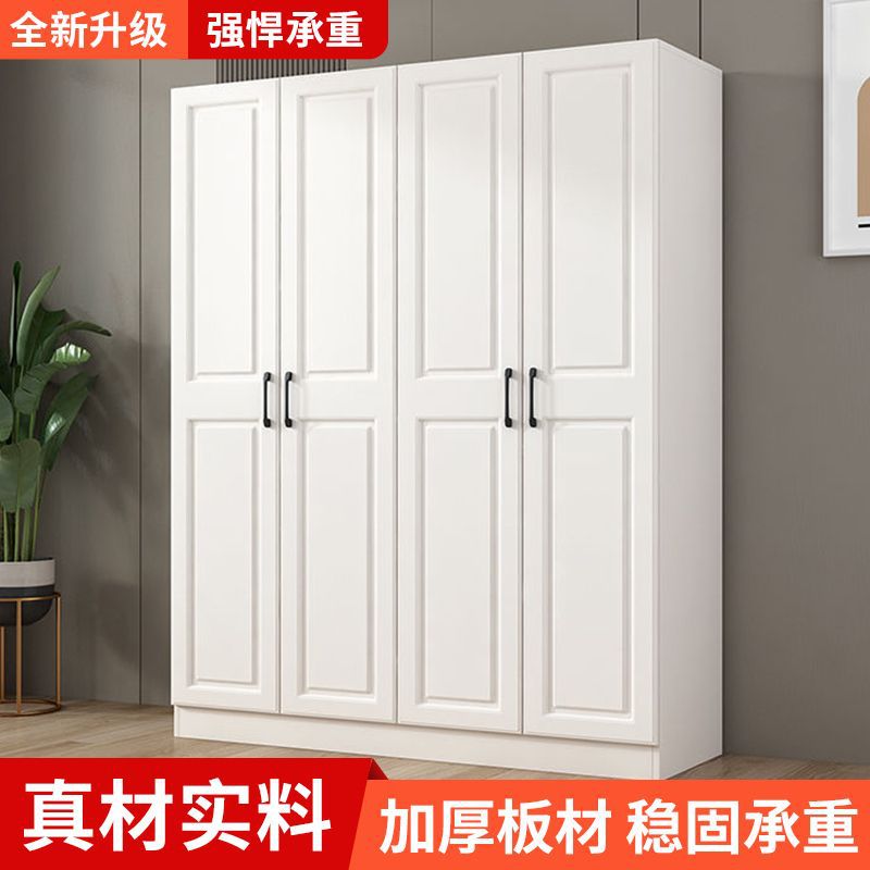 欧式实木简易衣柜出租屋简易家用组装卧室衣橱出租房大容量亚马逊