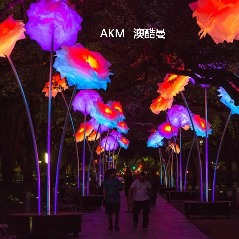 户外景区网红七彩玫瑰景观灯