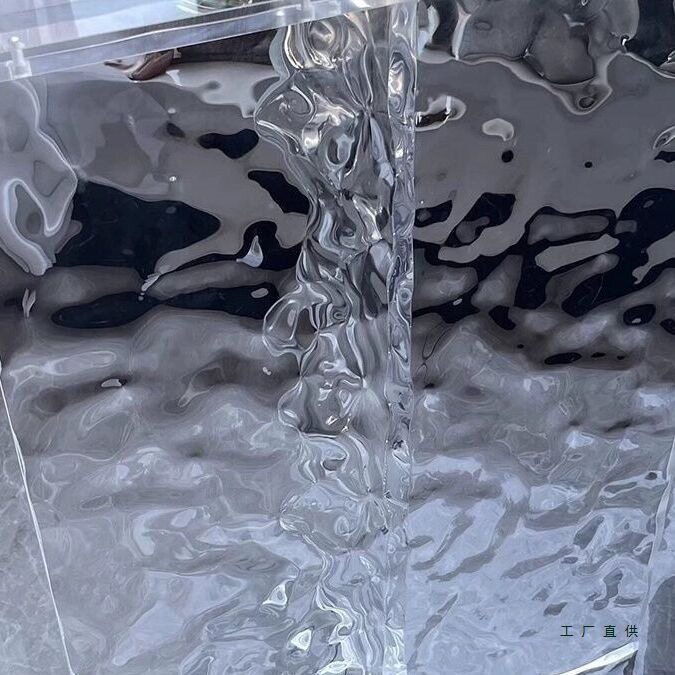 透明水波纹亚克力悬浮桌脚