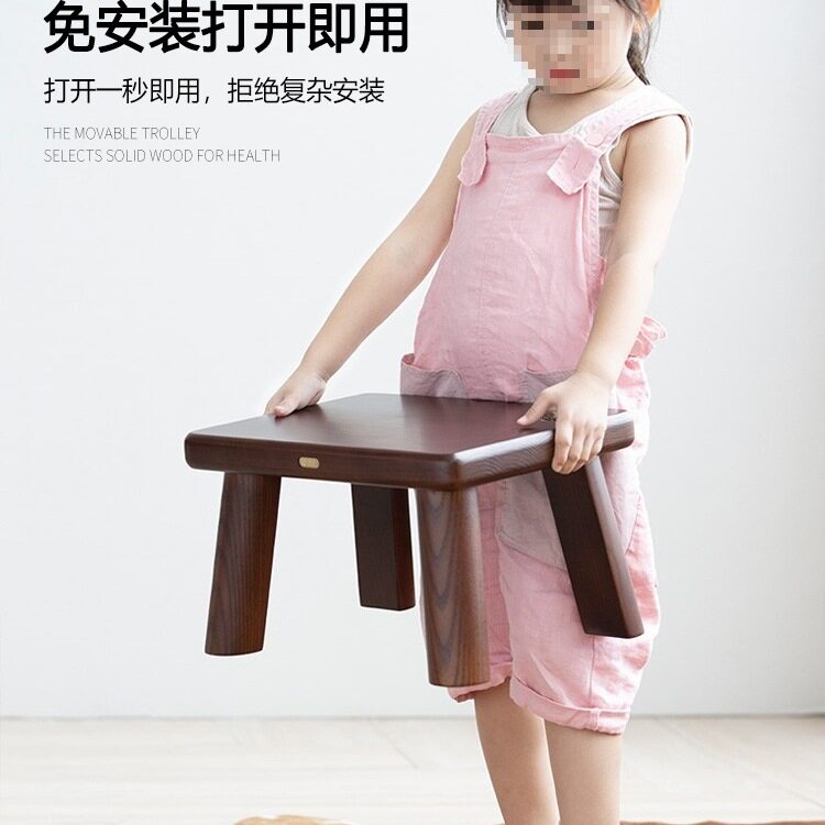 美式白蜡木实木小凳子家用客厅儿童小板凳客厅茶几矮凳换鞋凳椅r*