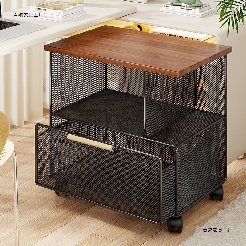 2026办公室置物架桌下可移动资料收纳柜落地文件整理抽屉式带轮小