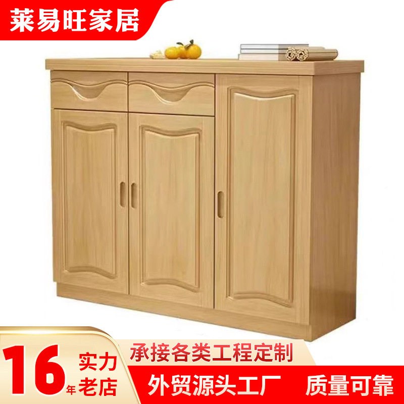 工厂批发橡胶木实木鞋柜收纳