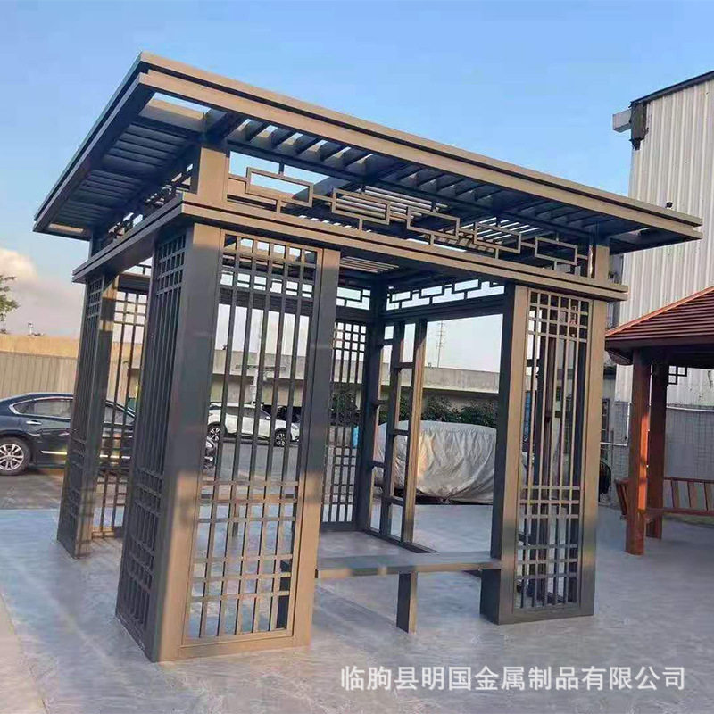 铝合金户外景观凉亭厂家订置仿古遮阳亭子庭院铝艺茶室凉亭