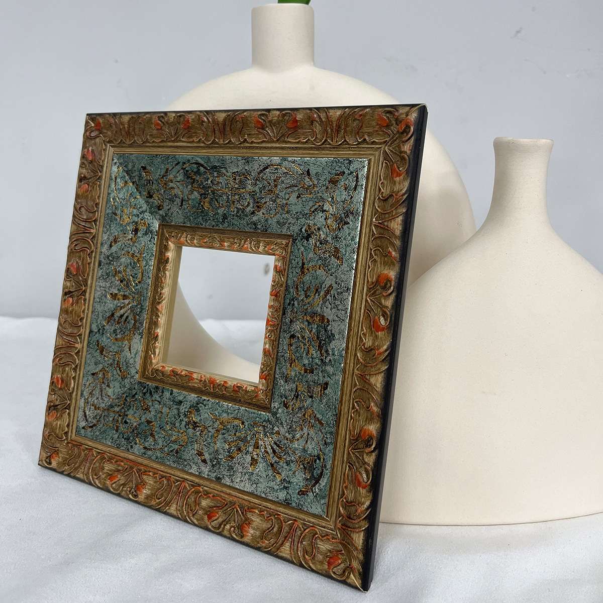 美式做旧款复古实木印花油画空框装饰相框可变化尺寸裱框自装画框