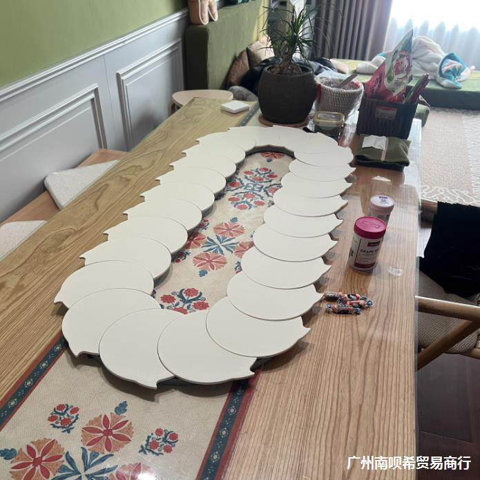 饭桌餐桌椭圆形转盘传菜带手动旋转托盘家用鱼菜长方形长条桌盘子