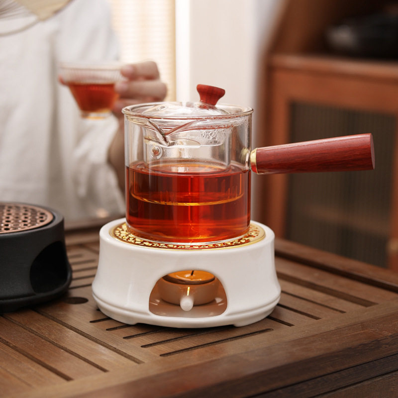 陶瓷温茶器竹节炉中式暖茶炉配隔热垫片家用蜡烛加热保温炉座茶具