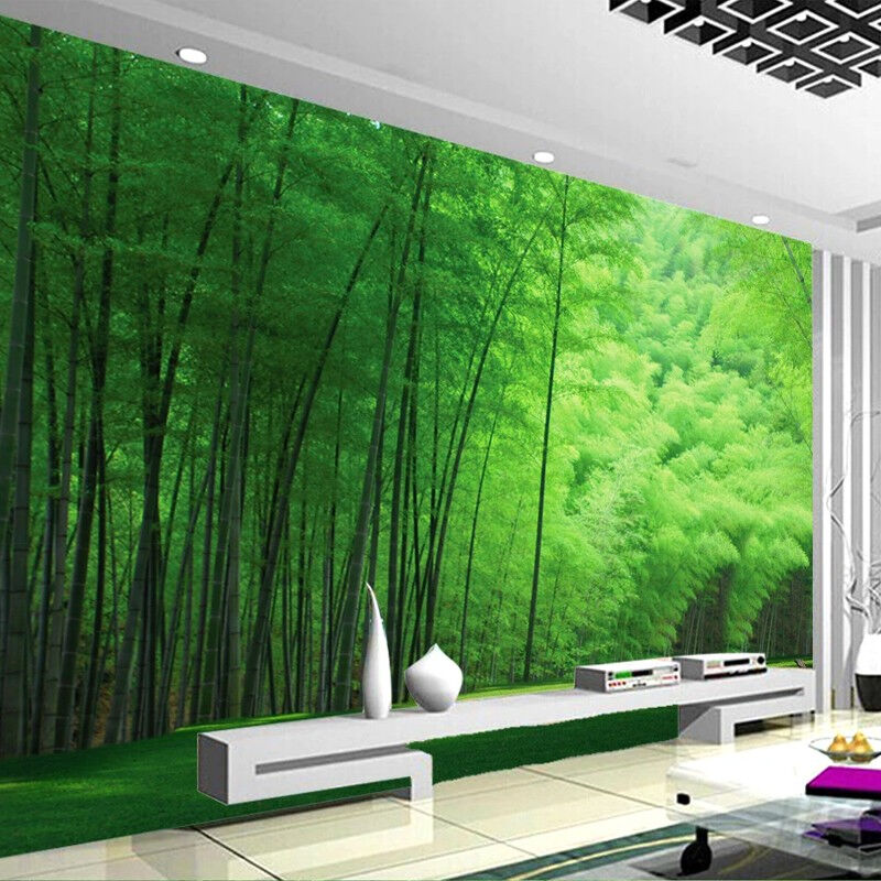 塞拉维3D竹林风景墙纸壁画现代简约装修客厅沙发电视背景墙壁纸影