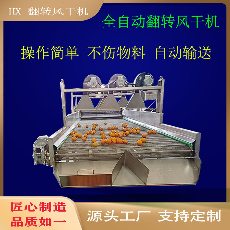 商用翻转沥水吹干机械橘子烘干除水流水线水果蔬菜翻转风干设备