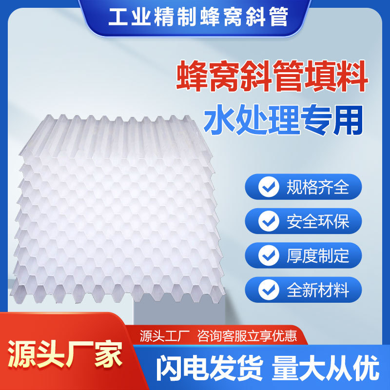 PP聚丙烯六角蜂窝斜管填料污水处理自来水厂过滤网斜板环保材质