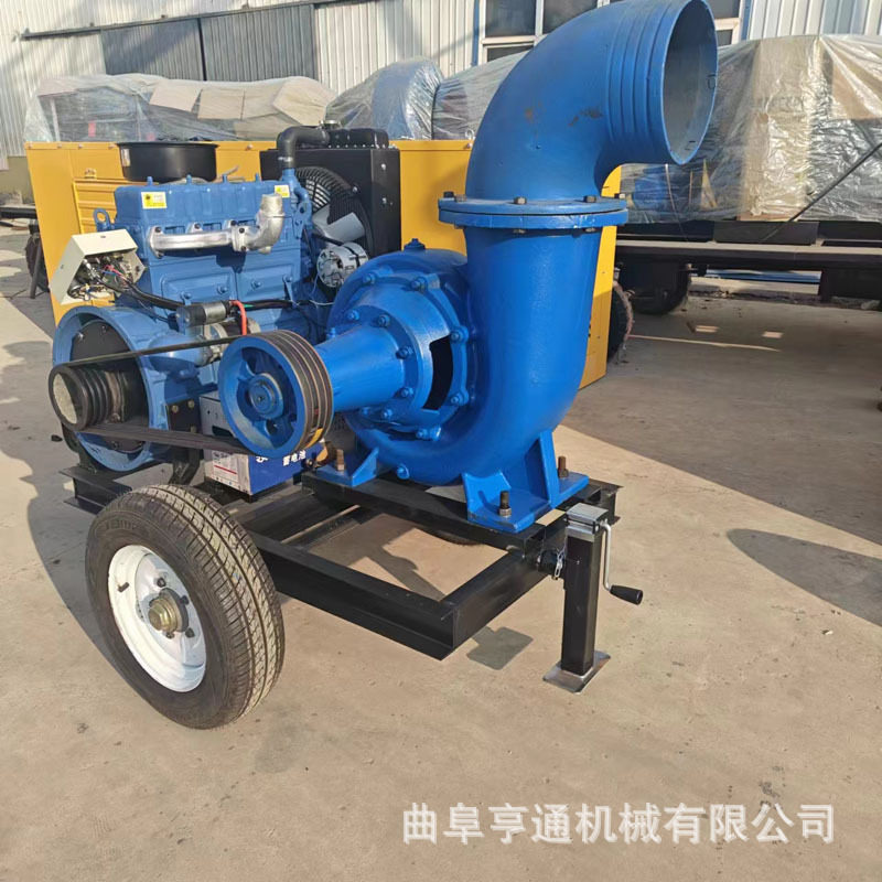 移动泵车四轮拖车款防汛排涝泵柴油机款大流量市政排污自吸泵