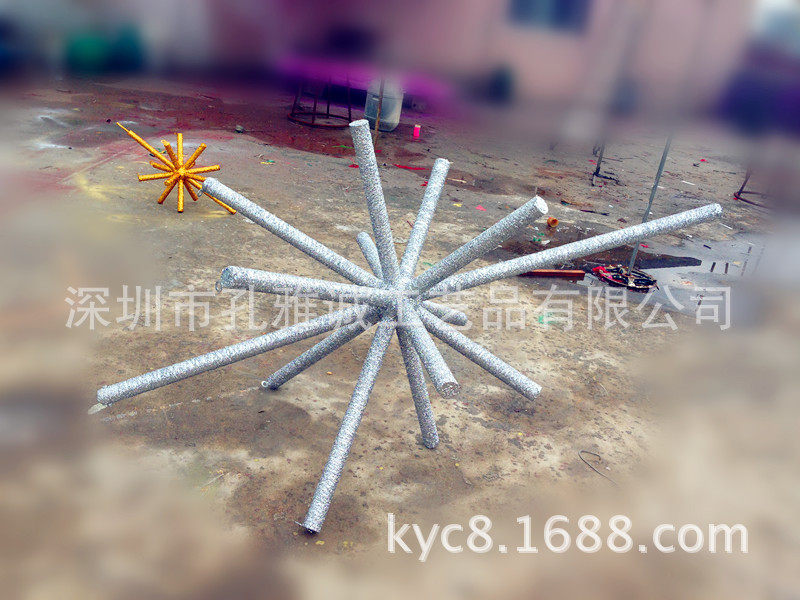 圣诞铁艺星星/圣诞中庭吊饰 /圣诞场景布置/酒店商场圣诞装饰/节