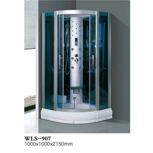 907 钢化玻璃蒸汽整体房 弧扇形家庭冲浪按摩一体式 淋浴房洗浴房