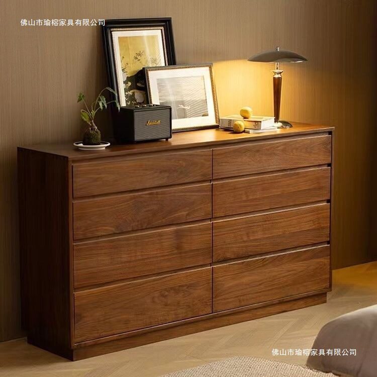 新中式风五斗柜家用卧室靠墙木制柜主卧床尾储物柜轻奢现代抽屉柜