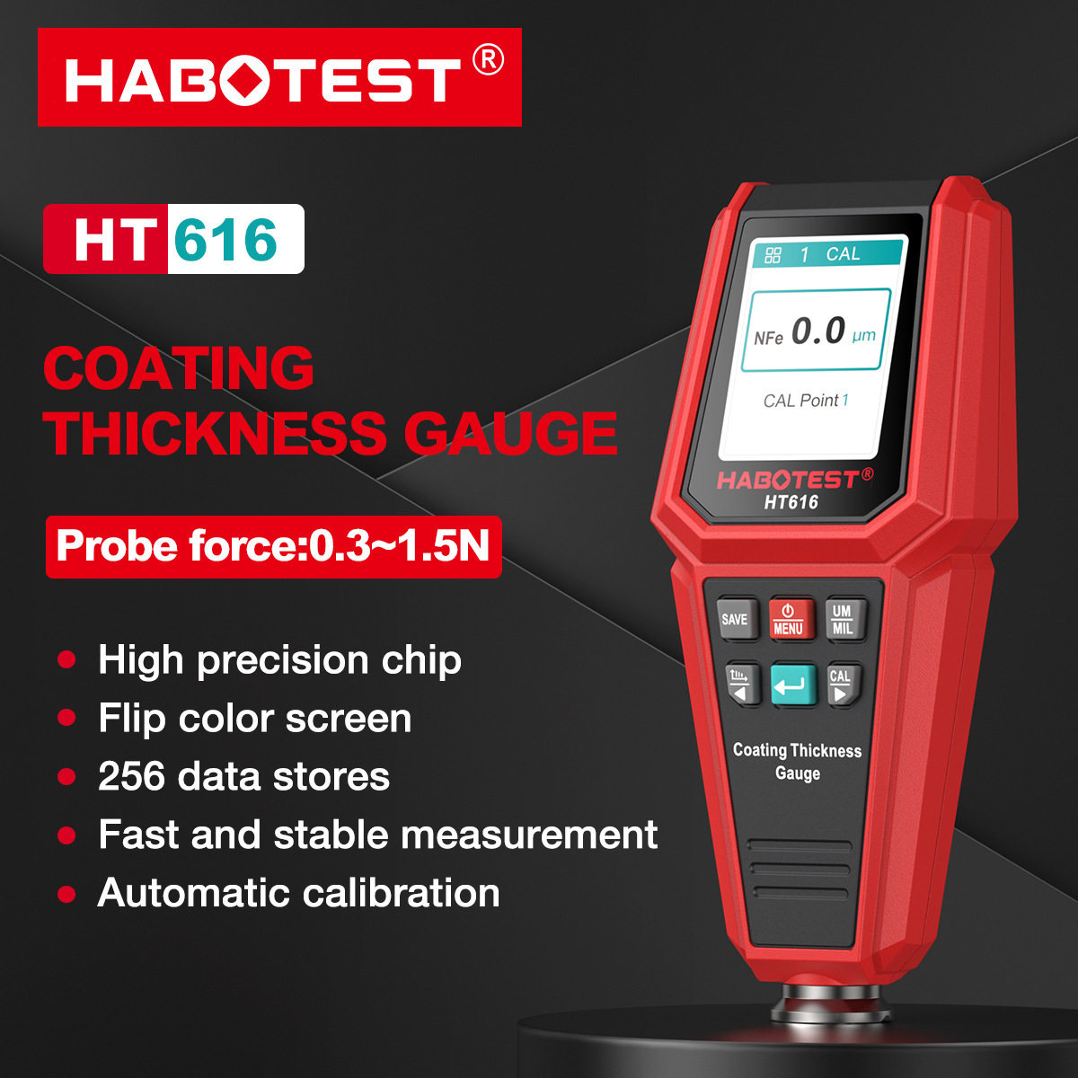 华博 HT616测厚仪新品汽车漆面检测仪油漆测量漆膜仪HABOTEST