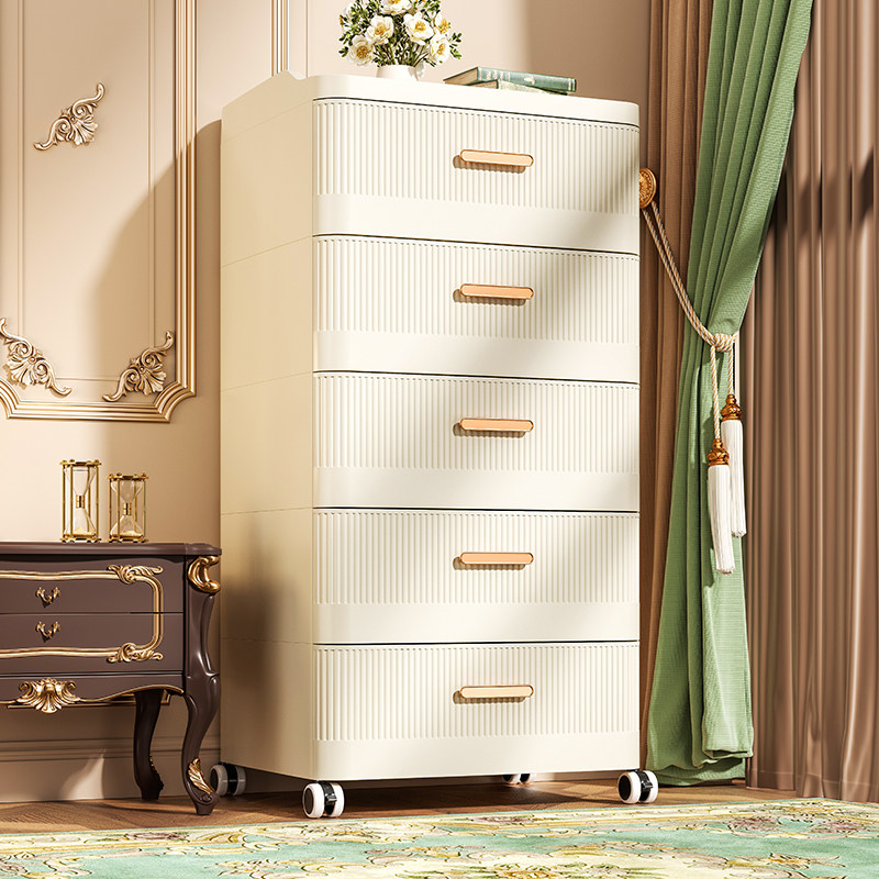 抽屉式收纳柜免安装家用塑料储物柜客厅多层五斗柜卧室床头健之章