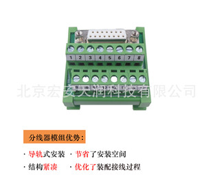 JDS15F-M4 JDS系列分线器模组,D-SUB连接器,48mm宽,模组